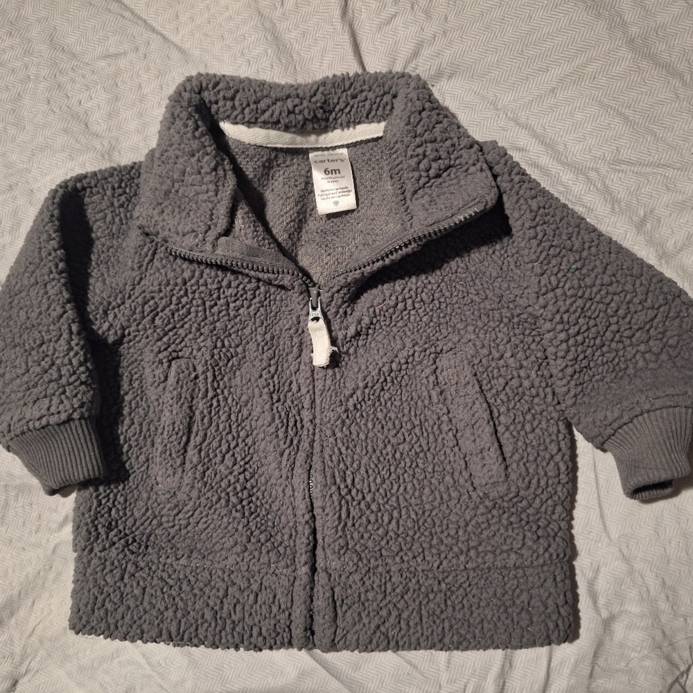 5/$20 Carters Cozy Gray Sherpa Size 6M